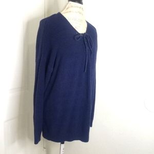 Old Navy Navy Knit Lace-up Oversized Sweater Sz XL